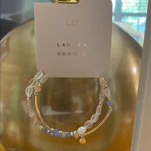 LC Lauren Conrad Gold and Blue Layered Bracelet